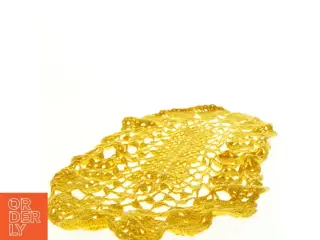 Gul hæklet borddug (str. 53 x 26 cm)