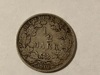 1/2 Mark 1909 Germany - Silver