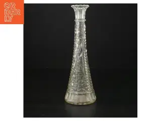 Gammel glasvase med mønster (str. 23 cm)