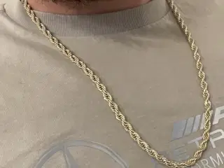 6mm 14kt goldfilled rope chain med cylinderlås