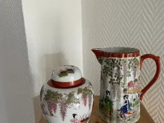 Kande og krukke med kinesisk motiv 