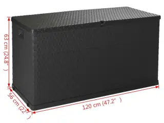 Udendørs opbevaringkasse 120x56x63 cm polyrattan antracitgrå