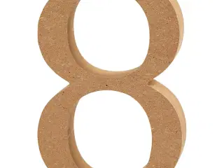 Tal, 8, H: 8 cm, tykkelse 1,5 cm, 1 stk.