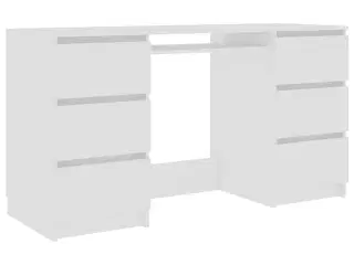 Skrivebord 140x50x77 cm konstrueret træ hvid