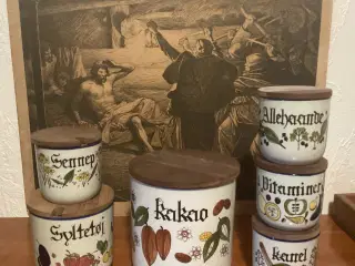 Knabstrup krukker med teaklåg