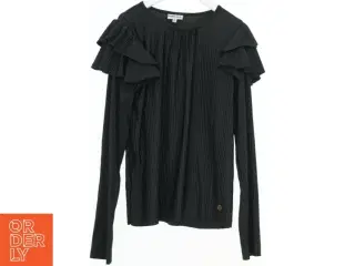 Sort bluse med flæse fra Pomp de Lux (str. 152)
