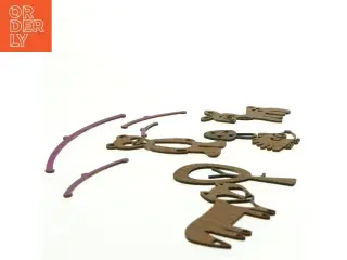 Sebra træ-uro med skovtema (str. 18 x 18 cm)