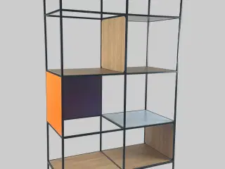 Metalreol – Multifarvet 119x55x202 cm