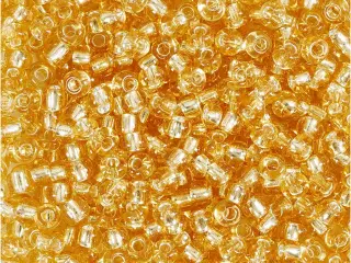 Rocaiperler, diam. 3 mm, str. 8/0, hulstr. 0,6-1,0 mm, guld, 25g/ 1 pk.