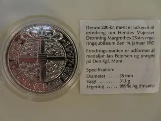 Erindrings mønt 25 års. Regerings Jubilæum
