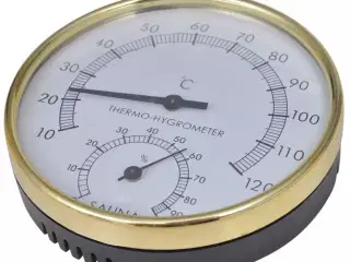 Saunatilbehør 5 dele spand ske timeglas termohygrometer