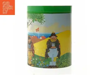 Tin container with Danish theme fra Irma (str. Ø. 11,5 cm. længde. 15 cm)