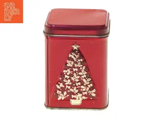 Rød Juletræsmetalbeholder (str. 10x7 cm)