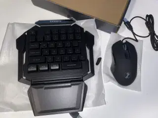 Enhånds gaming tastatur og mus kombination