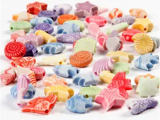 Pastelmix Figurperler 9-12 mm - 110 g til DIY-projekter