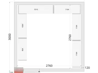 Tefcold Fryserum – 3000 x 3000 x 2200 mm