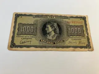 1000 Drachma 1942 Greece - Meget dårlig stand