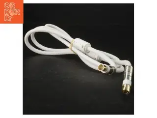 Hvidt kabel med rundt stik (str. 160 cm)