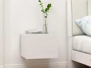 Sengeborde 2 stk. 40x30x30 cm konstrueret træ hvid