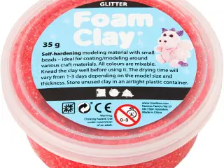 Foam Clay®, glitter, rød, 35g/ 1 ds.