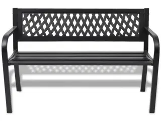 Havebænk 118 cm stål sort