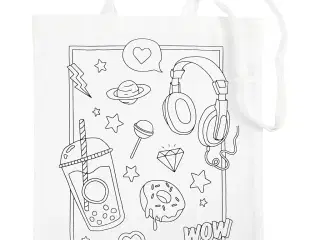 Kreativ Hvid Mulepose i 100% Bomuld, 38x42 cm