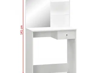 Kosmetikbord 75x40x141 cm konstrueret træ hvid
