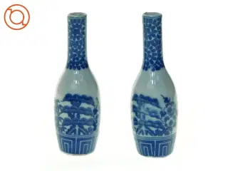 Blå og hvide porcelænsvaser (str. 13 x 4 cm)