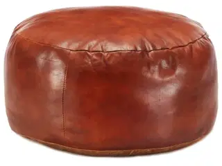 Puf 60 x 30 cm ægte gedeskind gyldenbrun