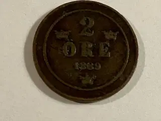 2 øre 1889 Sverige