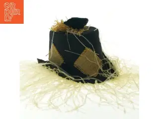 Dekoreret sort hat (str. Ø. 30 cm)
