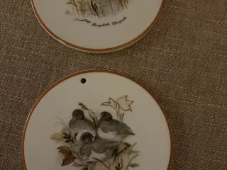 Mads Stage jagtstel – 2 vintage smørbrætter m. and