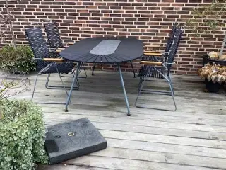 Elipse havebord + 4stk. Click positionsstole