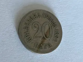 20 Para Serbia 1883