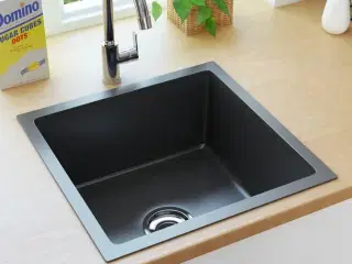 Håndlavet køkkenvask rustfrit stål sort