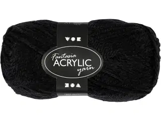 Fantasia Polyacrylgarn, L: 80 M, sort, 50g/ 1 ngl.