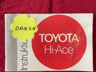 Instruktionsbog Toyota Hi-Ace modeller General Mo