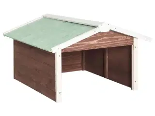 Skur til robotplæneklipper 72x87x50 cm fyrretræ brun og hvid