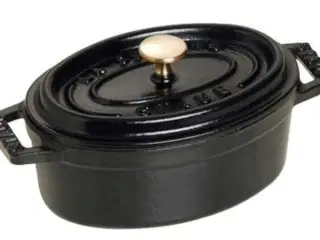 Mini cocotte sort oval m/ låg 0,25 ltr Staub