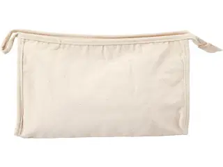 Stilfuld Toilettaske i Lys Natur - 100% Bomuldskanvas