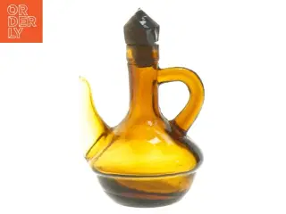 Amberfarvet glas karaffel med prop