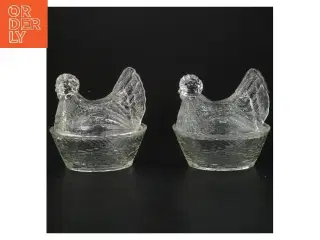 2 høne lågkrukker (str. 10x9 cm)