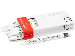 CARAN D’ACHE Neocolor II Vokspastel - Hvid, 10 stk.