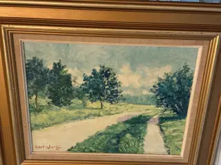 Oliemaleri af Karl Wolf: Dyrehaven, Klampenborg 