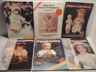 5 stk tyske dukkemagasiner samt dansk m. mønstre