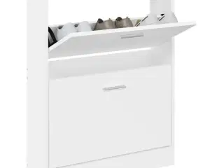 Skoskab 59x17x81 cm konstrueret træ hvid