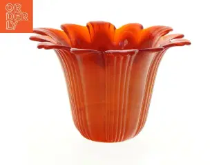 Gennemsigtig orange solsikkevase (str. 11 x 17 cm)
