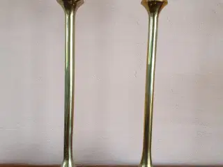 2 flotte messinglysestager