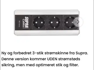 Supra strømskinne med strømfilter