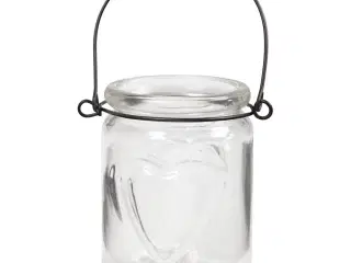 Elegant Glaslanterne med Hjerte-relief - 12 stk.
